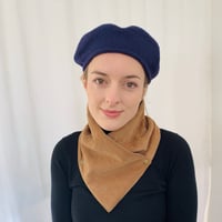 Image 1 of Edie wool beret navy blue