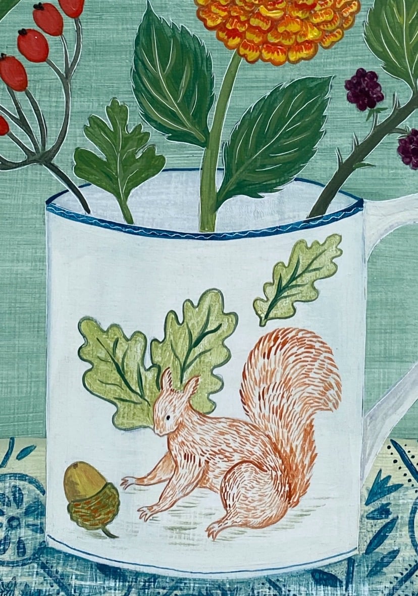 Image of Squirrel cup and Dahlia