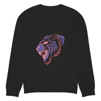 Image 11 of Tiger Blue/Pink Knitted crew neck sweater