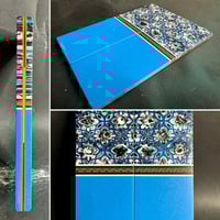 Image 1 of Kaotic Artworks Resin & Blue Glass Segmented Knife Scales