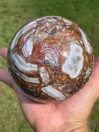 Image 12 of Amethyst With Mexican Lace Agate Sphere  #594