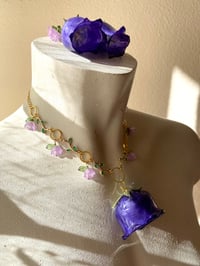 Image 3 of 💜Purple Bellflower Necklace💜Golden