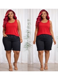 Image 1 of New 3X  (24W/26W) Terra & Sky Black Denim Shorts #643*1.5