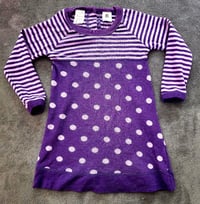 Teeny Weeny purple polkadot merino dress (2y)
