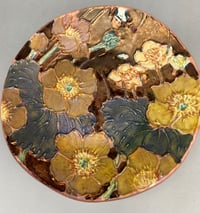 Image 1 of “Marsh marigold” reduction lustre wall plaque