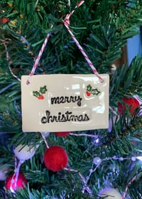 Image 3 of Merry Christmas Holly Tile decoration
