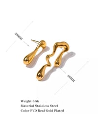 Image 2 of MISMATCH GOLD DRIP EARRINGS 