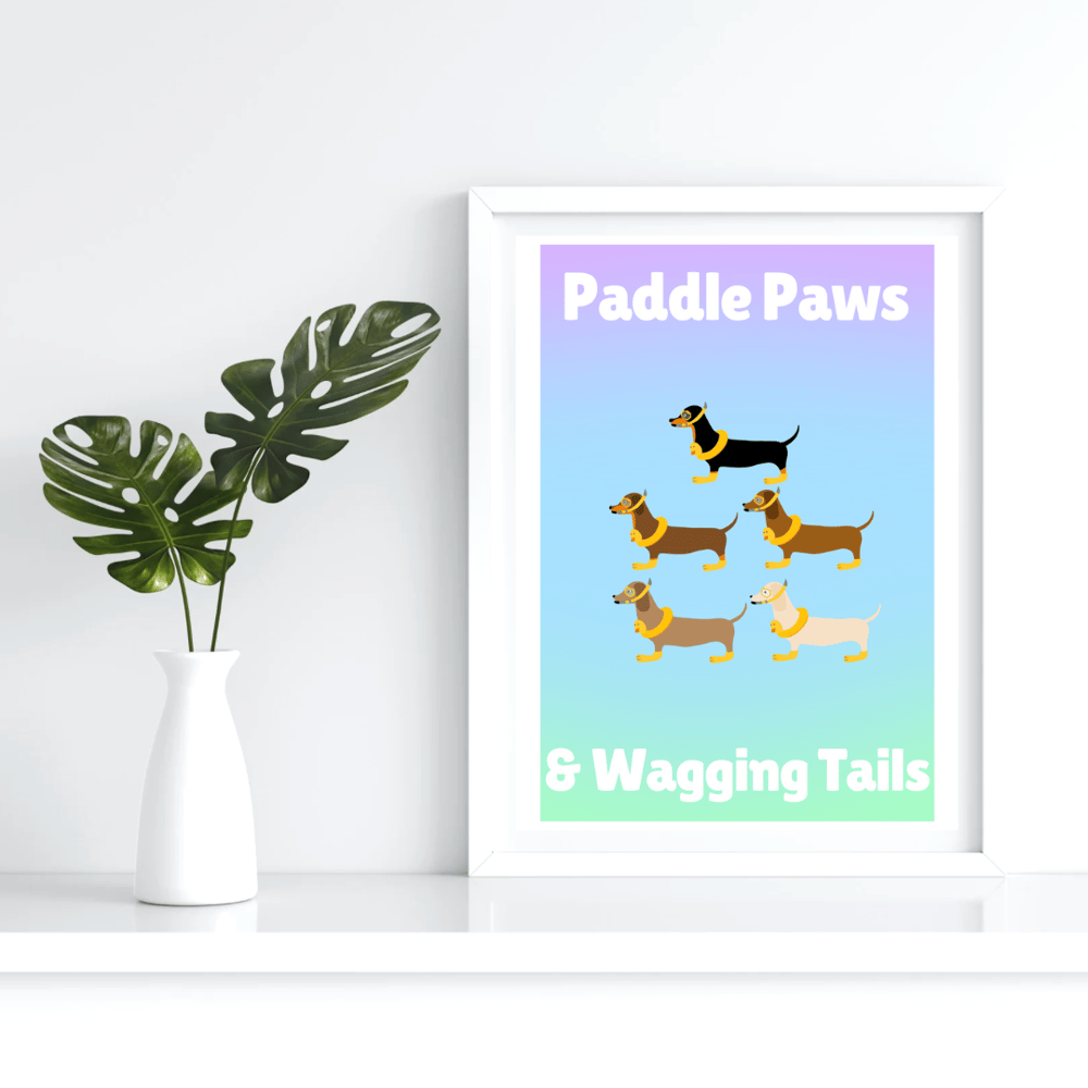 Image of Paddle Paws Dachshund Ombré Print