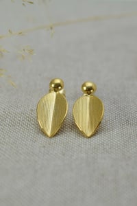 Image 1 of Large Gold Vermeil Leaf Drop Earrings – Fold Collection