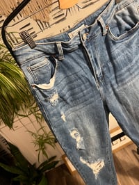 Image 2 of  Distressed stretch, denim jeans
