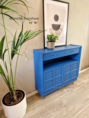 Image of Squares Slim Sideboard in Lake Blue