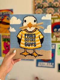 Image 1 of ‘Fries before guys’ needlepoint kit 