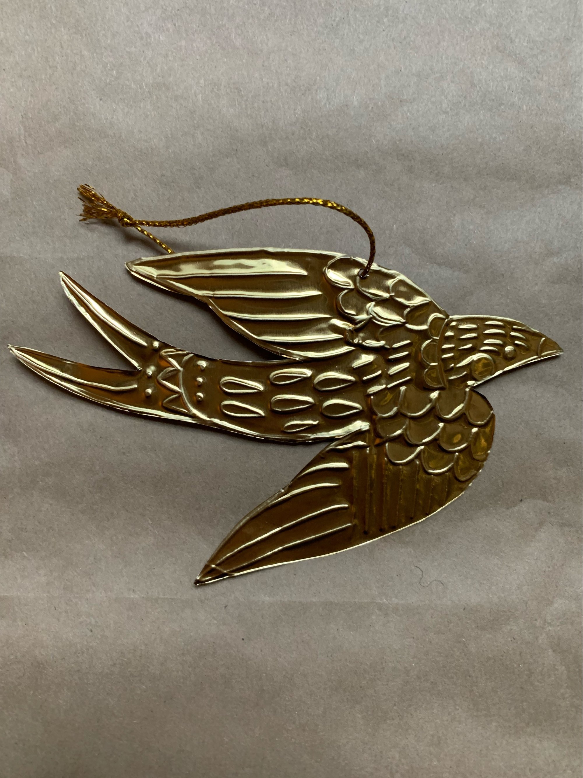 Image of Tin foil gold bird