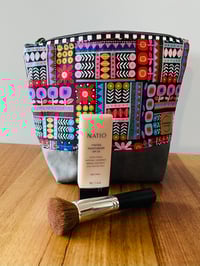 Image 3 of Fabric Zipper Pouch - Vibrant Flowers