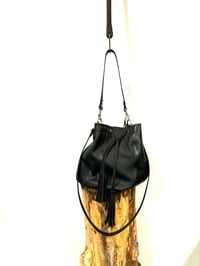 Image 2 of Midnight Black Big Patchwork Carryall Bucket