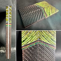 Image 1 of Mammoth Tooth & Copper Carbon Fiber Segmented Knife Scales 