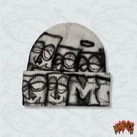 Image 1 of [MNGO.S] All overprint Knit Beanie - BLACK V2