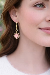 Image 2 of Rhinestone Rosette Earrings 