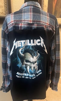 Vintage Blue/Red/White Flannel Shirt Metallica