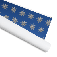 Image 5 of Wrapping paper roll (dark blue with silver stars)