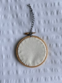 Image 3 of 3” blue and orange heart embroidery hoop