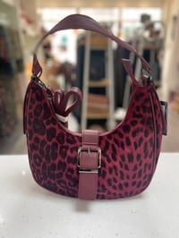 Image 5 of Leopard Print Buckle Detail Shoulder Bag
