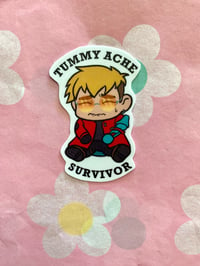 Image 2 of Trigun Stampede Vash “Tummy Ache Survivor” Sticker