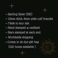 Image 5 of Handmade Sterling Silver Gratitude Cuff Bracelet 925