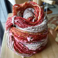 Image 6 of Fly Agaric Mushroom Inspired Colorway Fiber Kit Blending, Carding, Spinning, Felting, Fiber Arts
