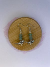 Image 1 of Green Aventurine Dinosaur Earrings