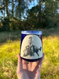 Image 1 of Cobalt blue cutter whiskey cup 