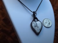 Image 3 of Black wire wrapped Howlite heart  