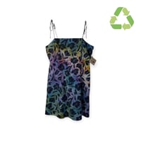 Image 1 of ♻️ UPCYCLED XL Linen Blend Sundress in Muted Flower Printed Ice Dye