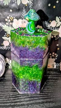 Magic Mush Stash Jar in Green & Purple 