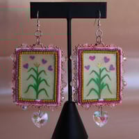 Image 3 of Corn Lover (Pink) Beaded Earrings