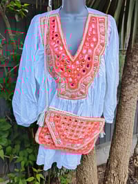 Image 1 of Cotton Neon Set-  tunic and bag- one off 