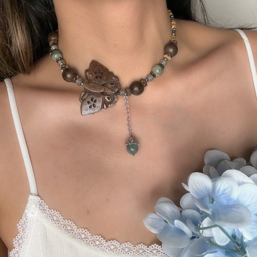 Image of Carved Wings Necklace