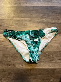 green tropical print swim bottoms 