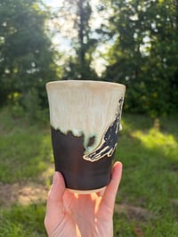 Image 8 of Cream and walnut cutter to go mug