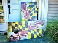 Image 2 of Brackish Wooder Cornhole Boards - MD Flag - Distressed Barn Wood - MT1615