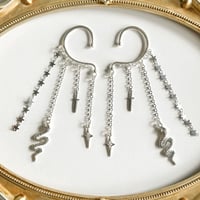 Image 2 of SILVER SNAKE EAR CUFFS