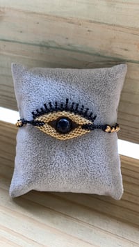 Image 2 of Evil eye 🧿 gold and black bracelet - 3D