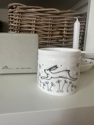 Image of HARE T-LIGHT HOLDER IN GIFT BOX