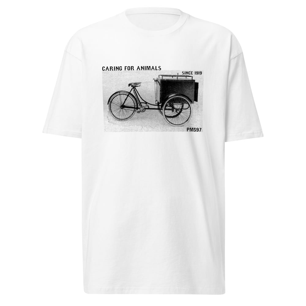 Caring for animals since 1919 premium heavyweight white tee