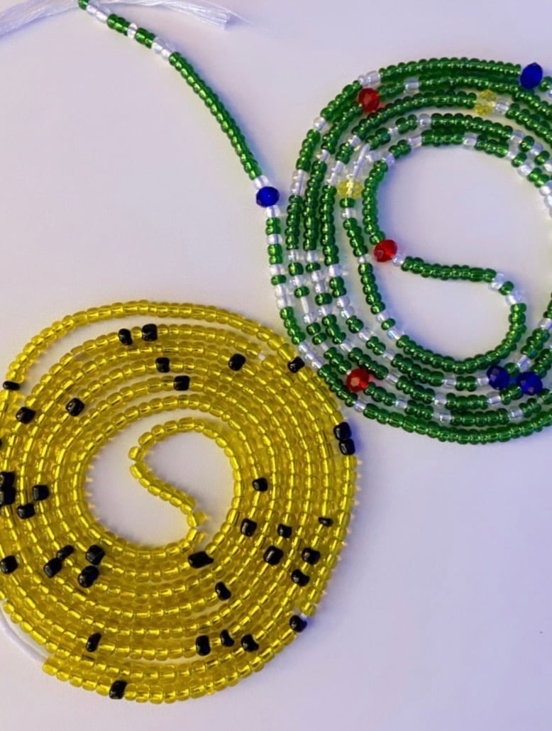 Image of Yellow & Green Tie on Waistbeads Collection