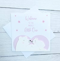 Image 2 of New Baby Polar Bear Handmade Card - Adorable Card for Welcoming a Newborn