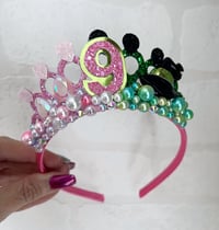 Image 6 of half pink half green wicked tiara