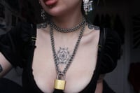 Image 5 of Double chainmail padlock neck chain