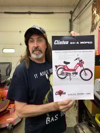 Image 2 of 11x17” Throwback Clinton 50-A Moped Poster