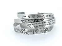 Image 6 of handcrafted sterling silver Rumi out beyond quote cuff